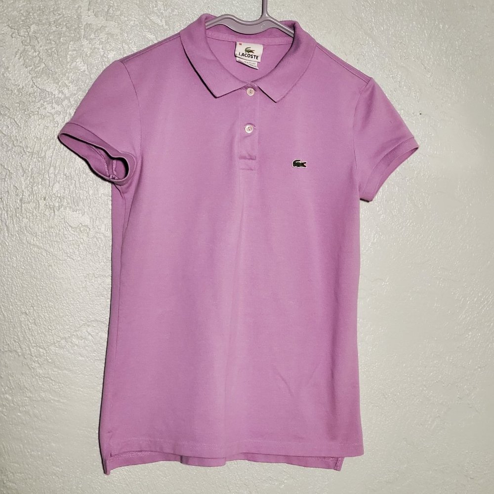 LACOSTE PURPLE SHORT SLEEVE POLO SIZE 38